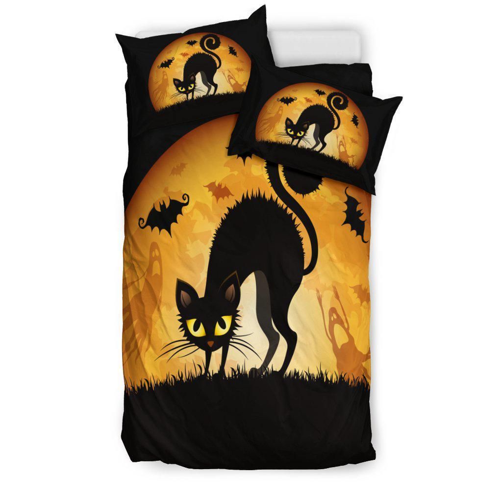 Black Cat Halloween Bedding Set