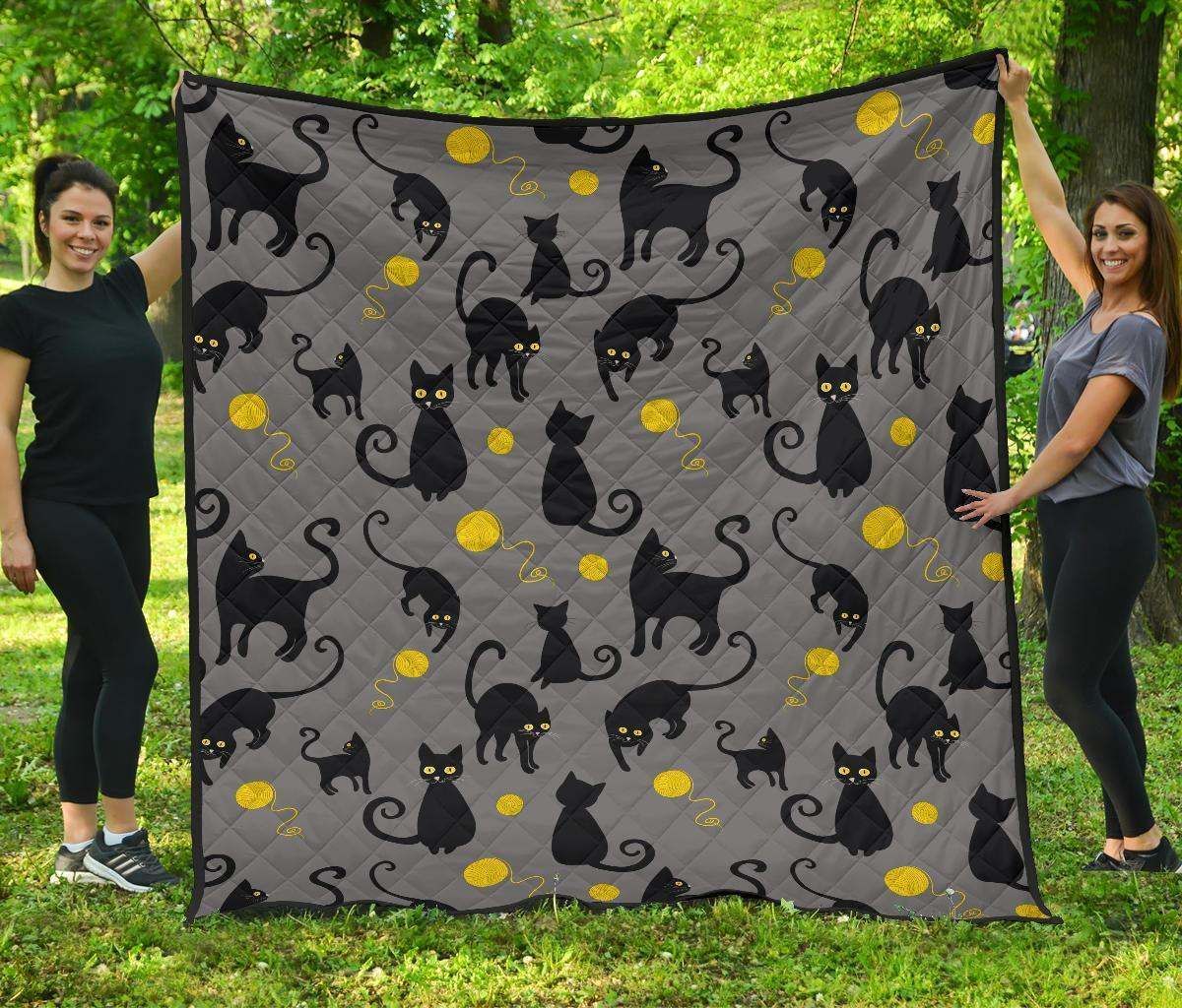 Black Cat Knit CL12100085MDQ Quilt Blanket