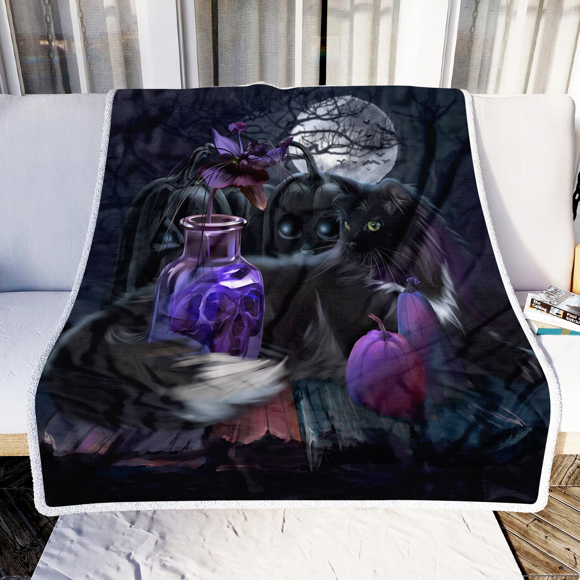 Black Cat Midnight Fleece Blanket