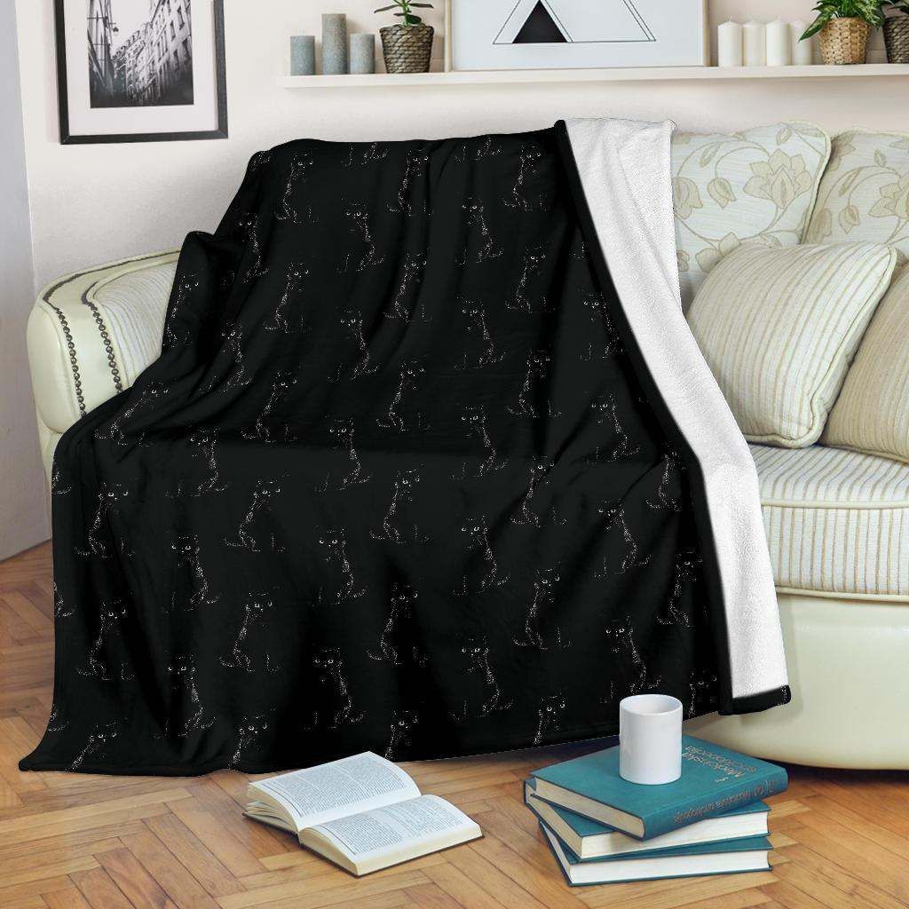 Black Cat Pattern Sherpa Fleece Blanket