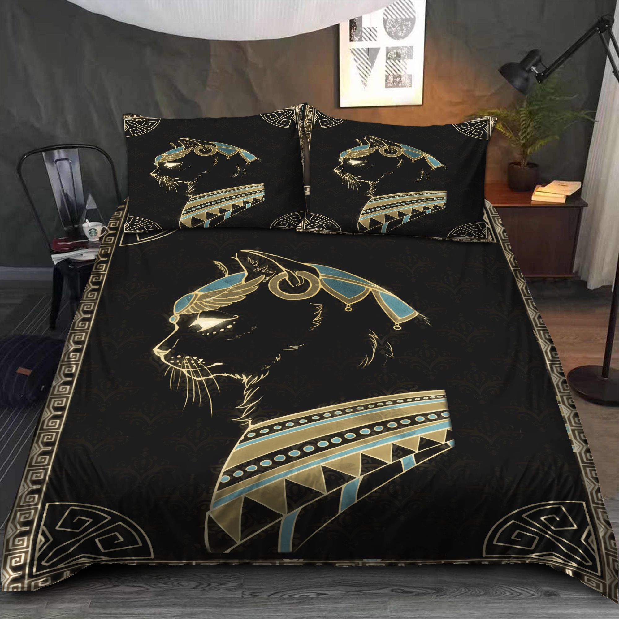 Black Cat Pharaoh Bedding Set
