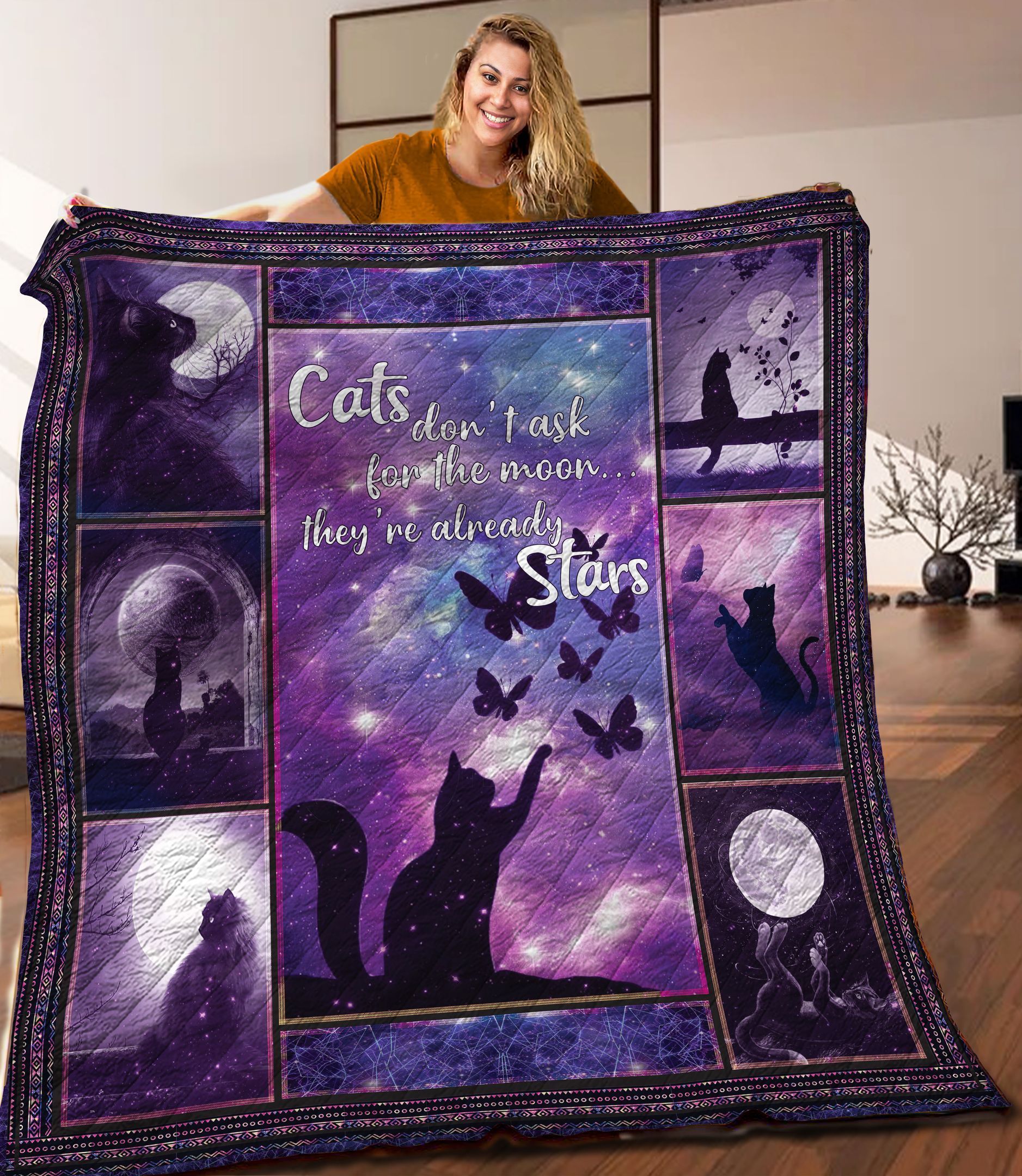 Black Cat Quilt Blanket C9B030307HD