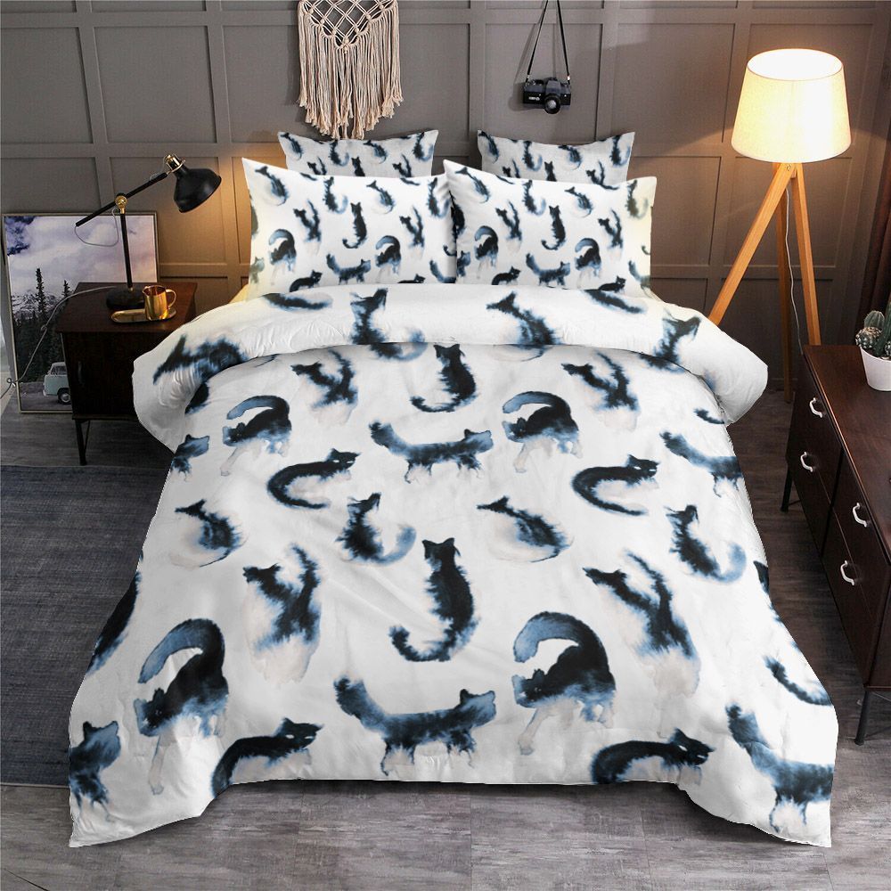 Black Cat Seamless Pattern Bedding Set