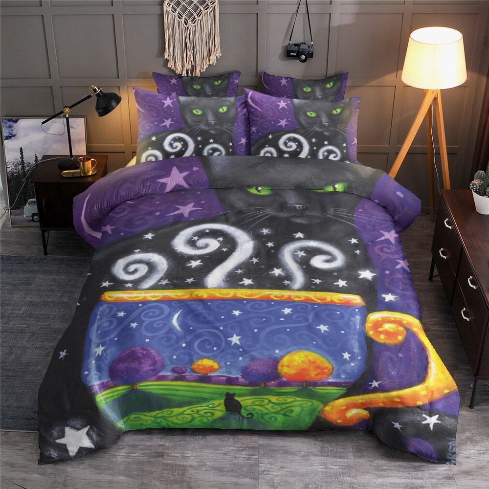 Black Cat Star Bedding Set
