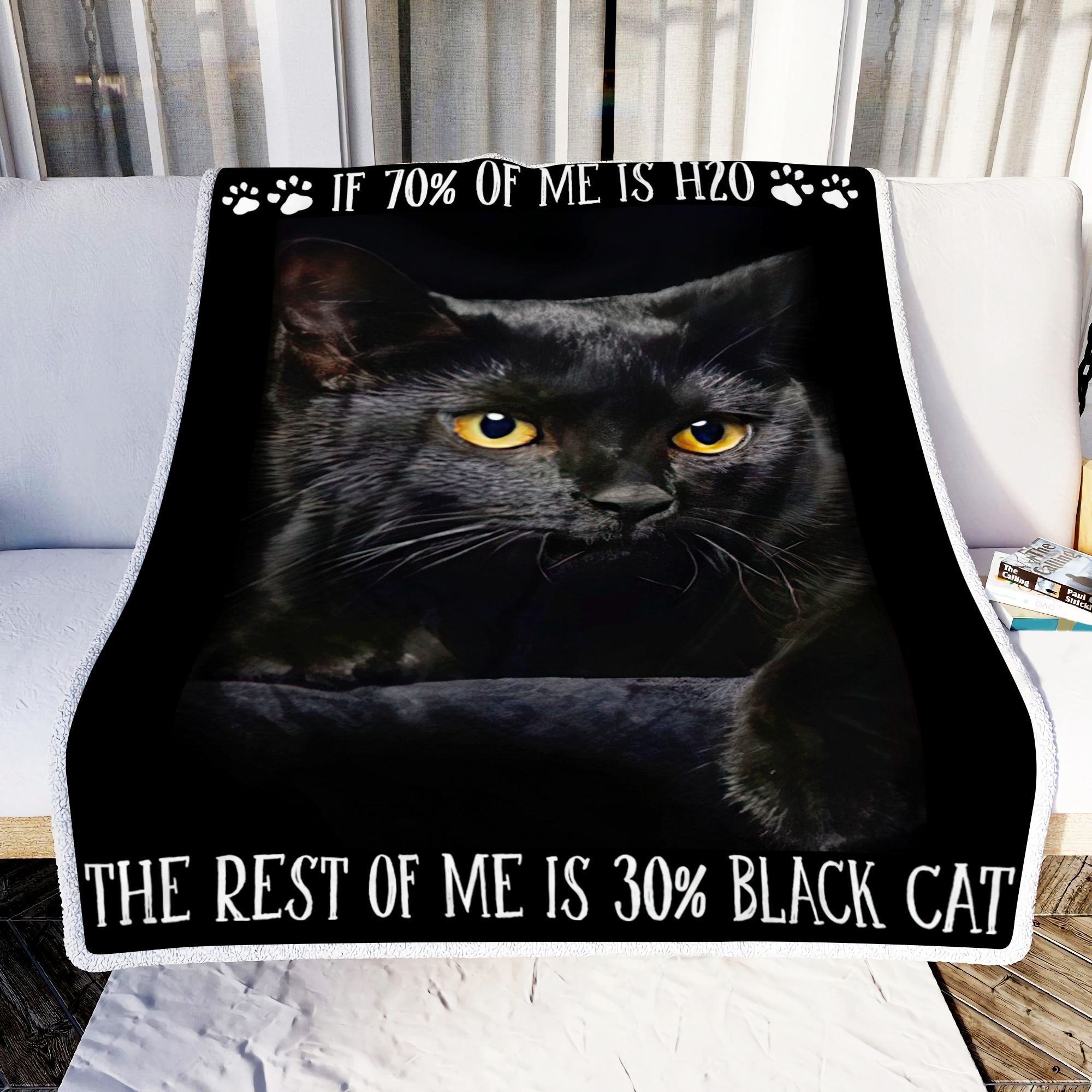 Black Cat The Rest Of Me Fleece Blanket