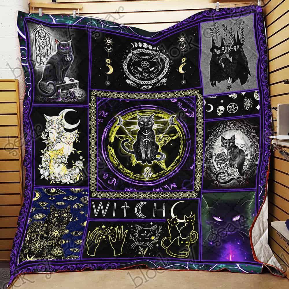 Black Cat Witch CL18100081MDQ Quilt Blanket