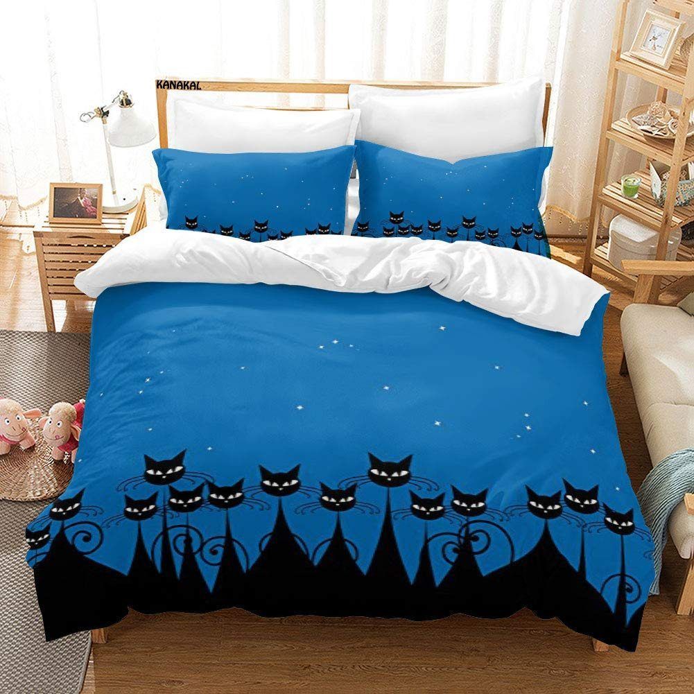 Black Cats And Starry Sky Bedding Set
