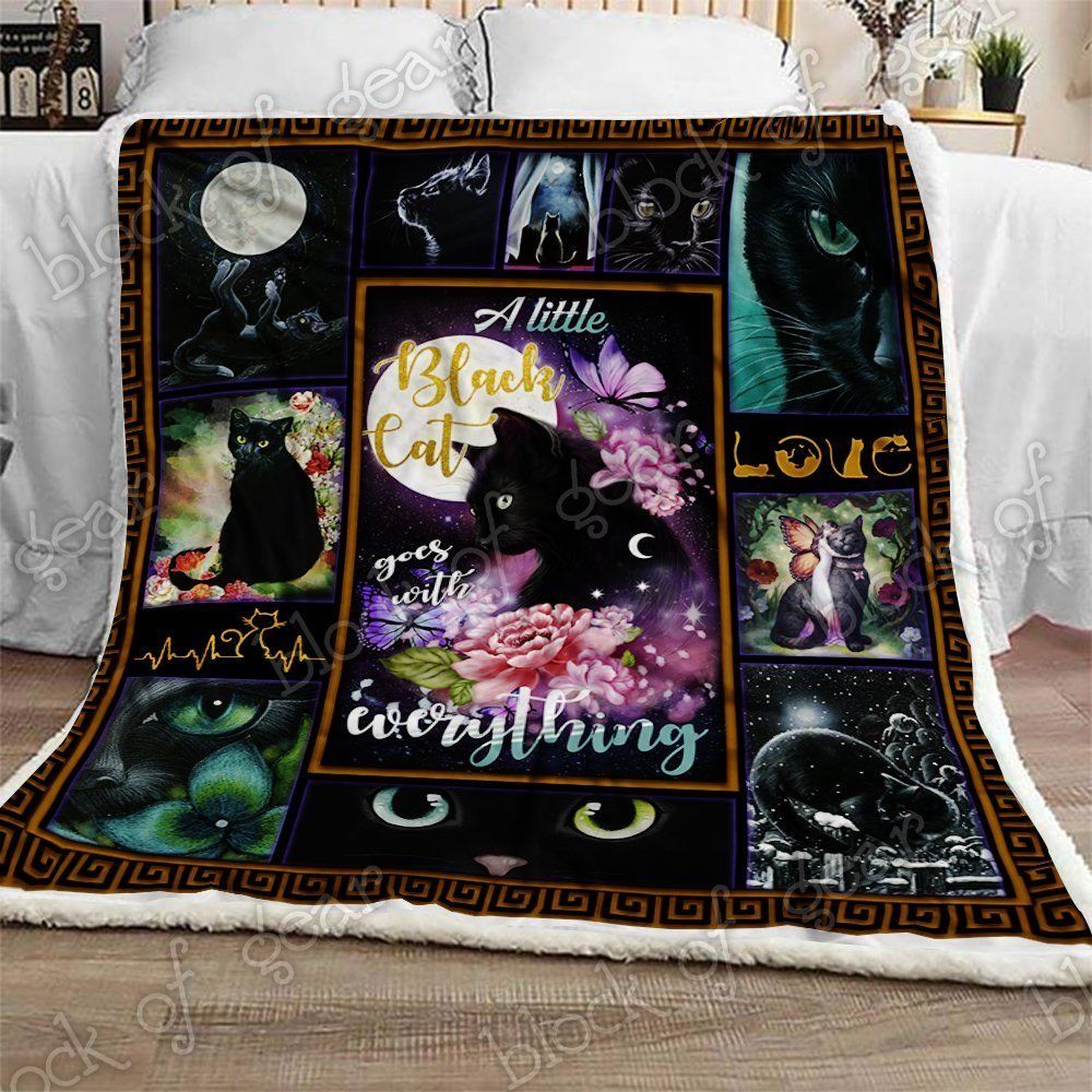 Black Cats Sherpa Fleece Blanket