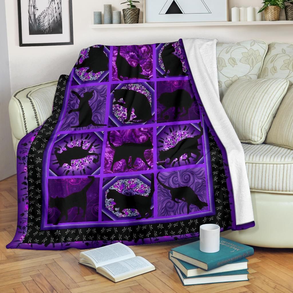 Black Cats Sherpa Fleece Blanket