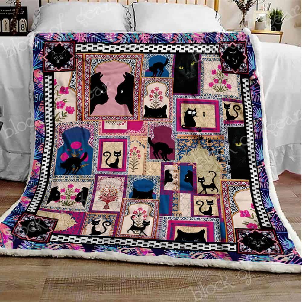 Black Cats Fleece Blanket