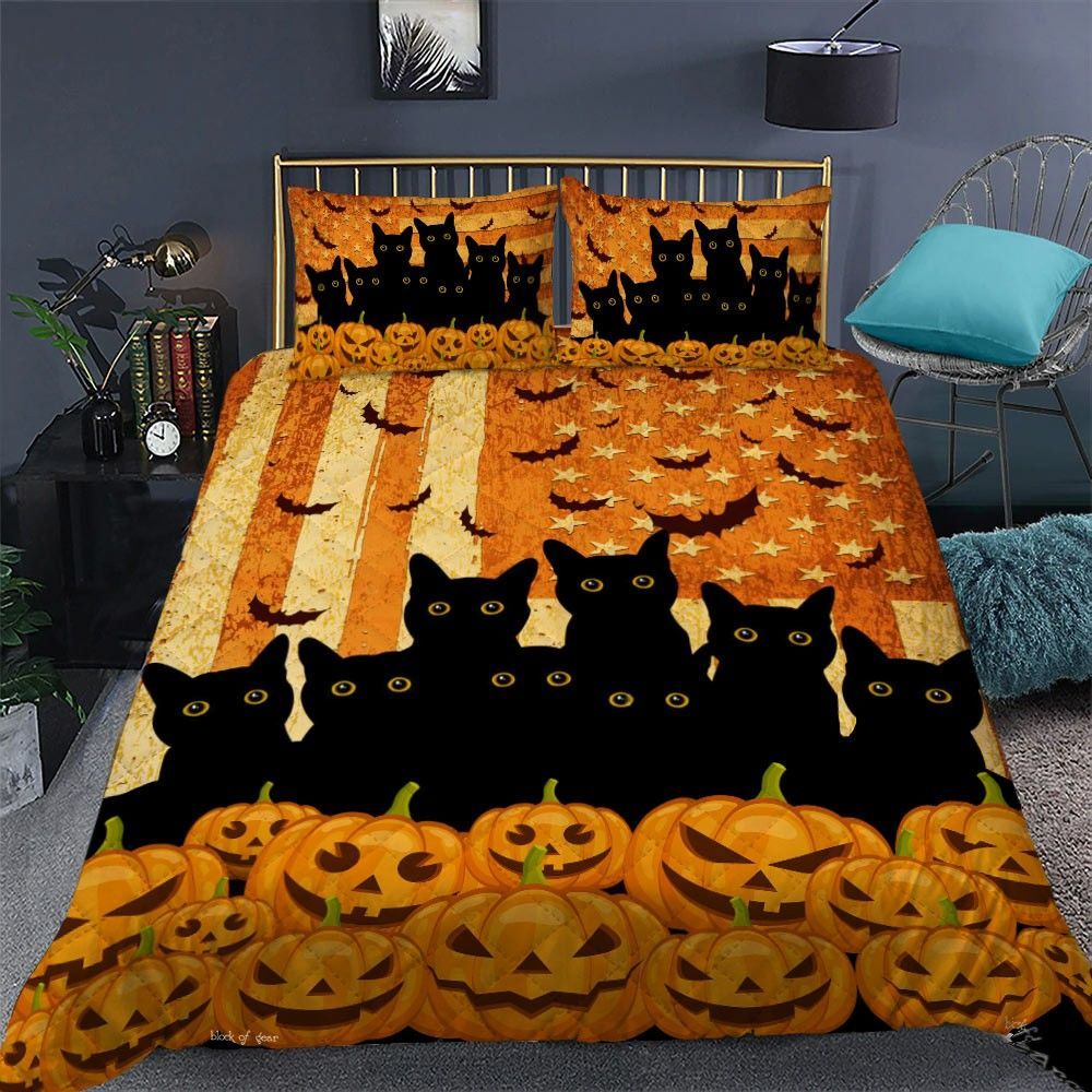 Black Cats Halloween Bedding Set