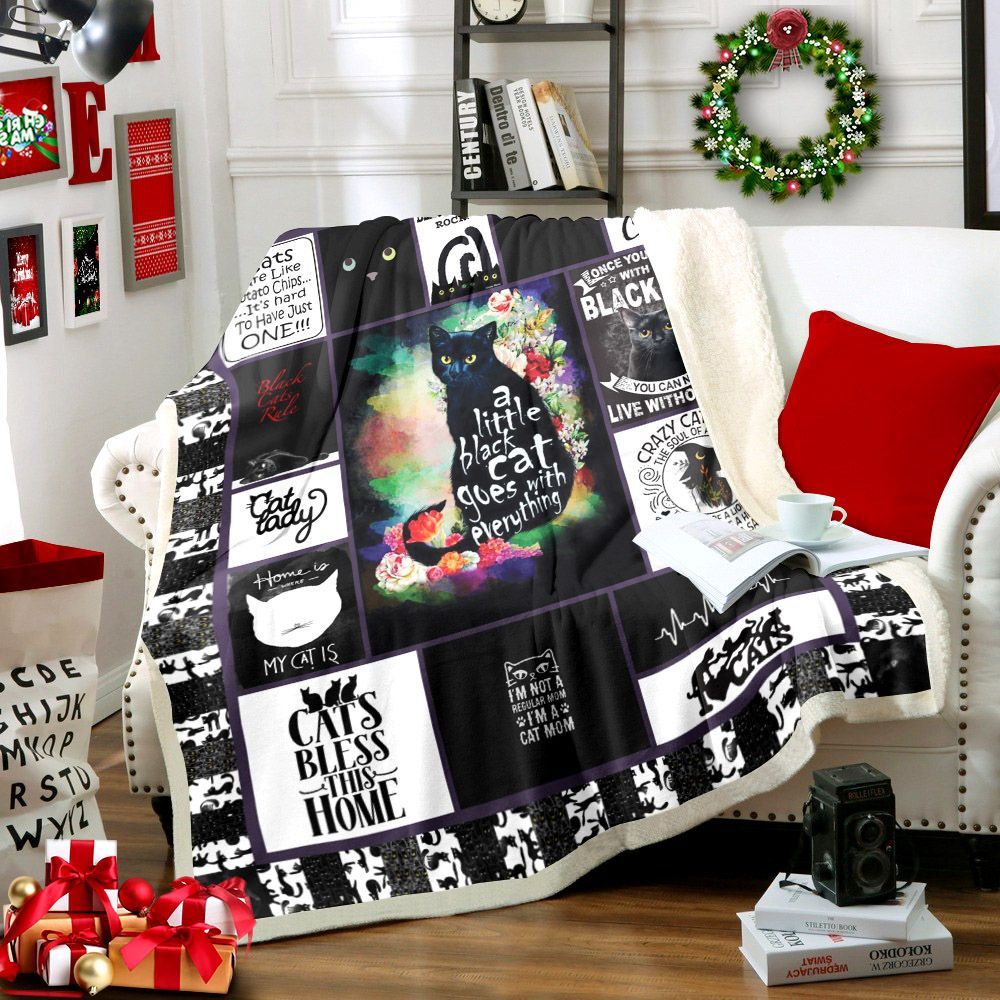 Black Cats Sherpa Fleece Blanket