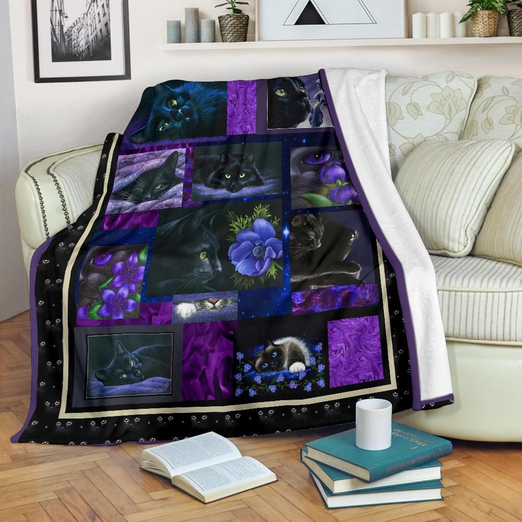 Black Cats Mystery Sherpa Fleece Blanket