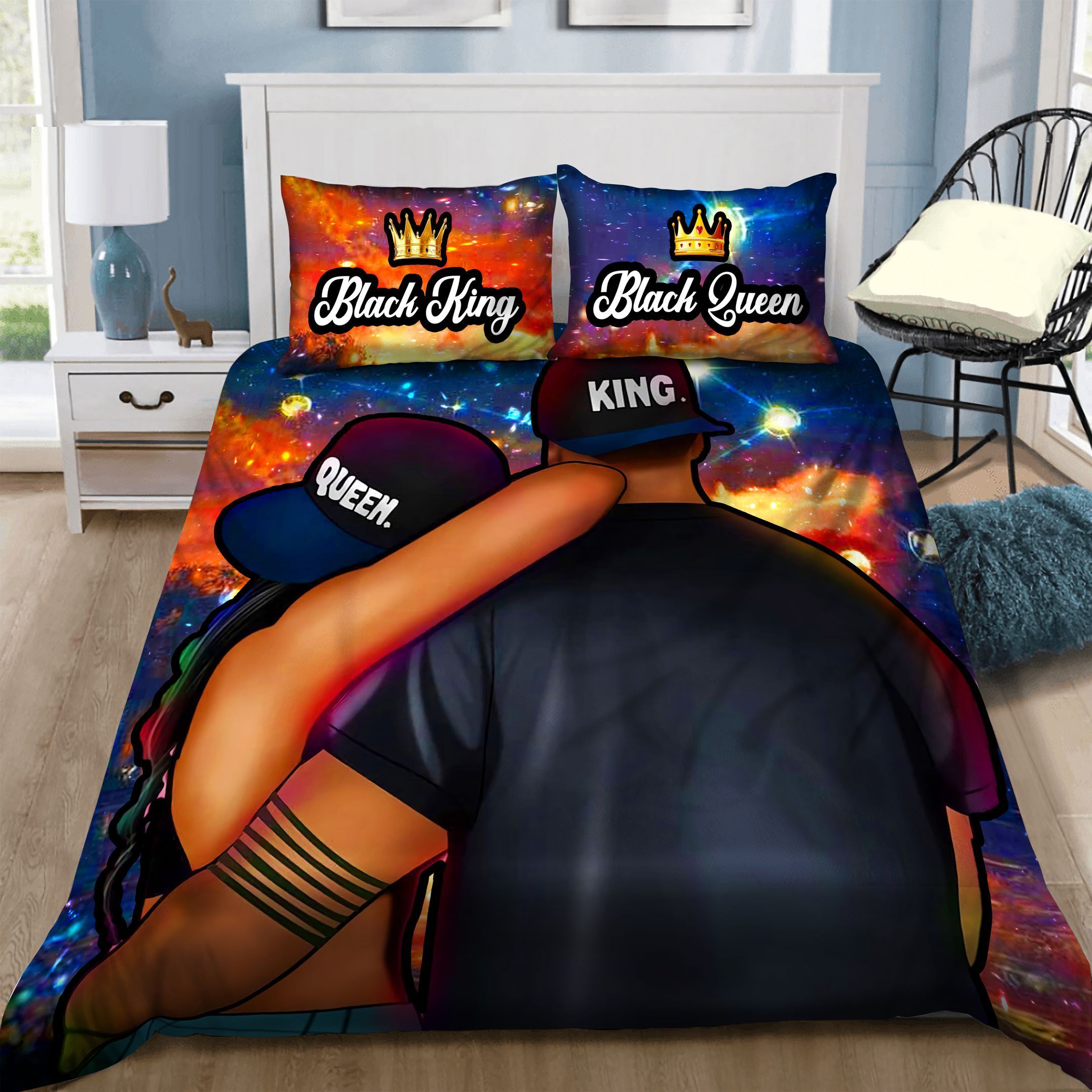 Black Couple Bedding Set