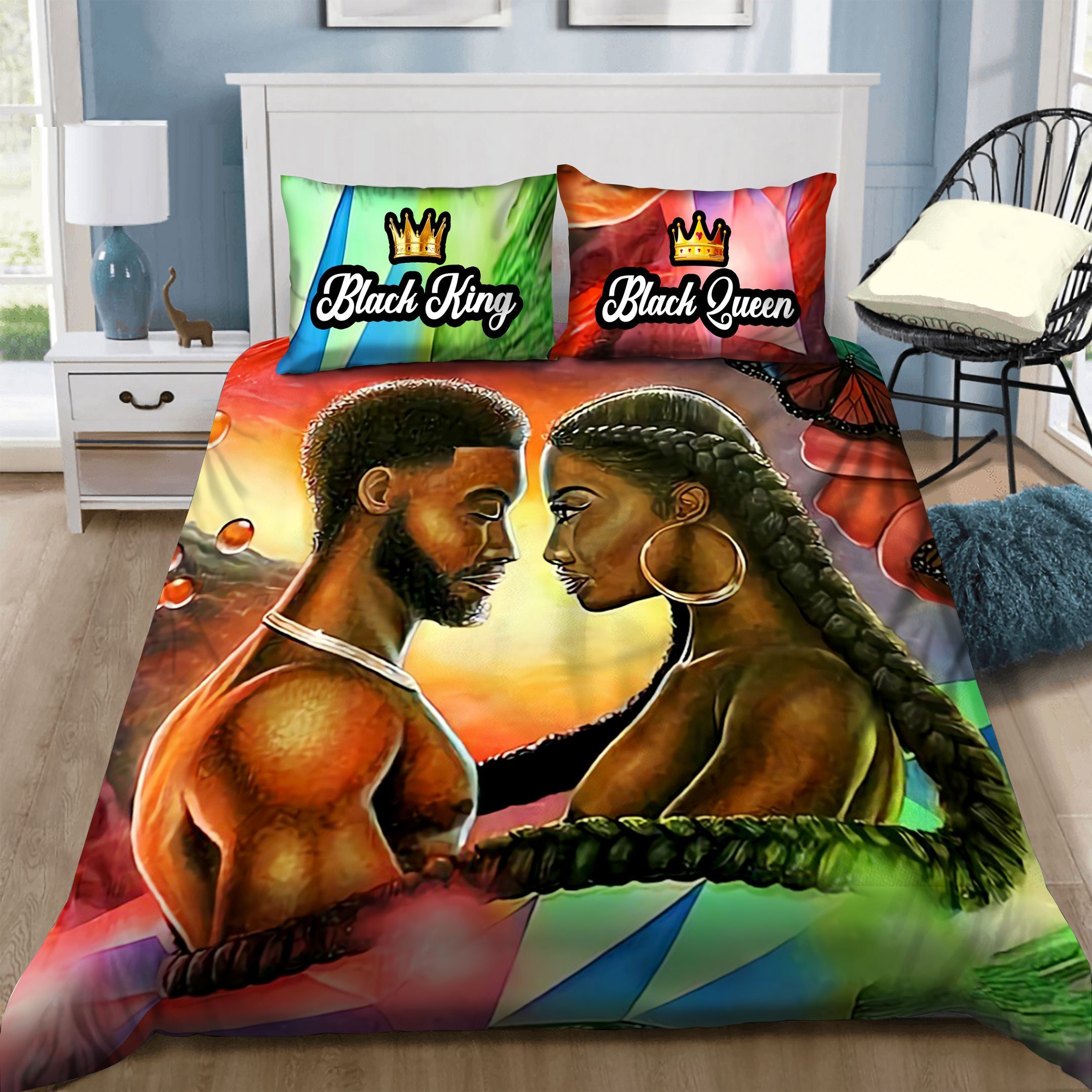 Black Couple Bedding Set