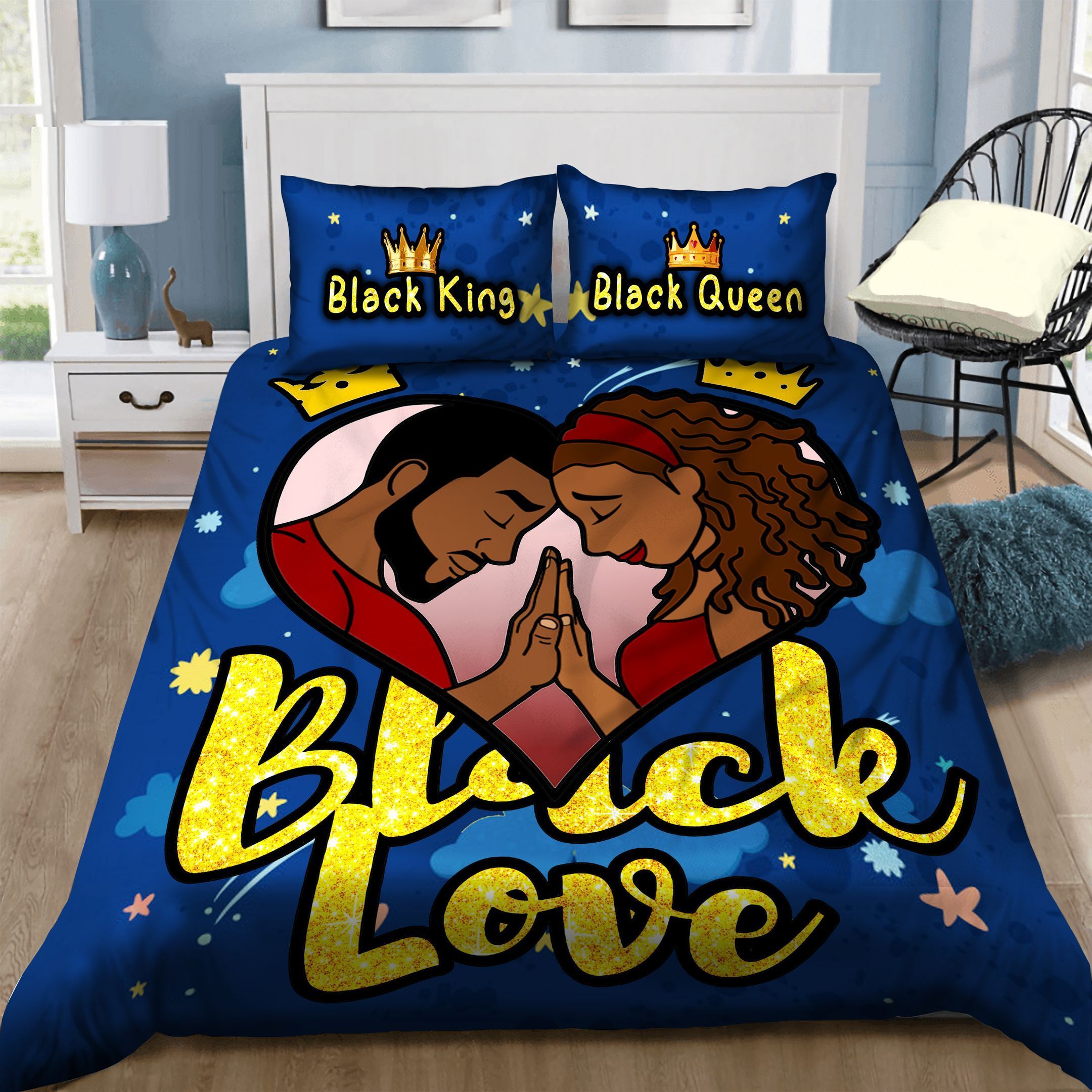 Black Couple Bedding Set