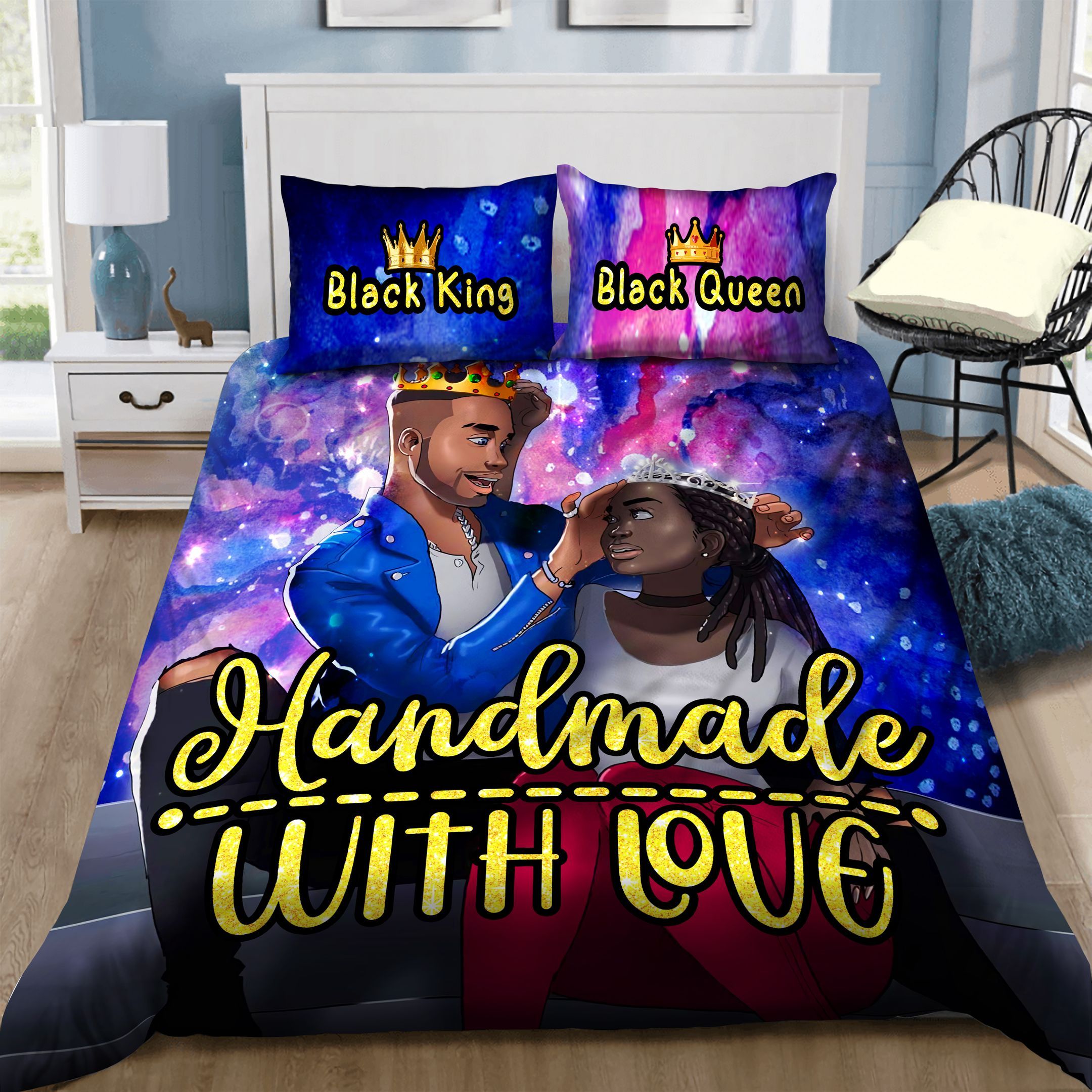 Black Couple Bedding Set