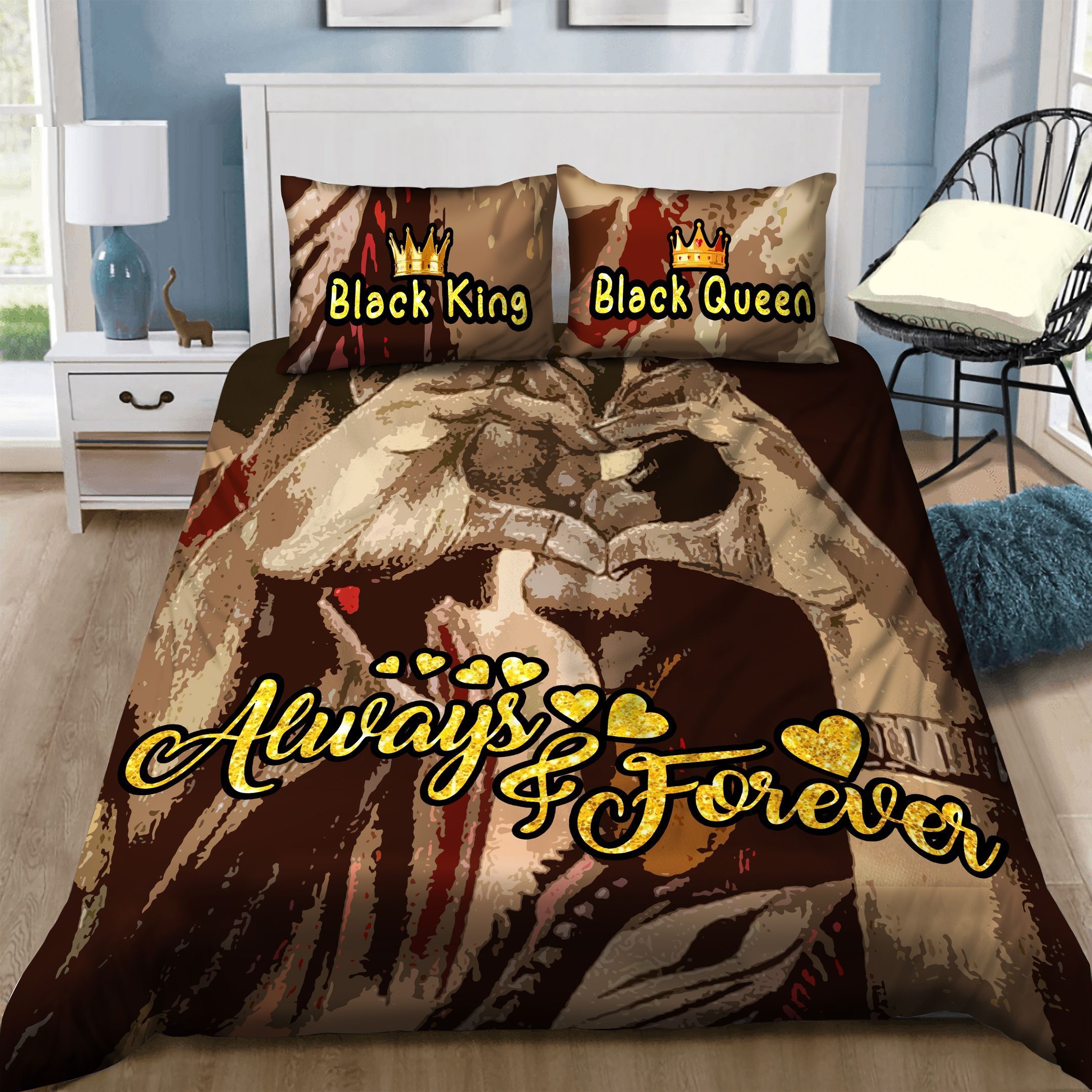 Black Couple Bedding Set