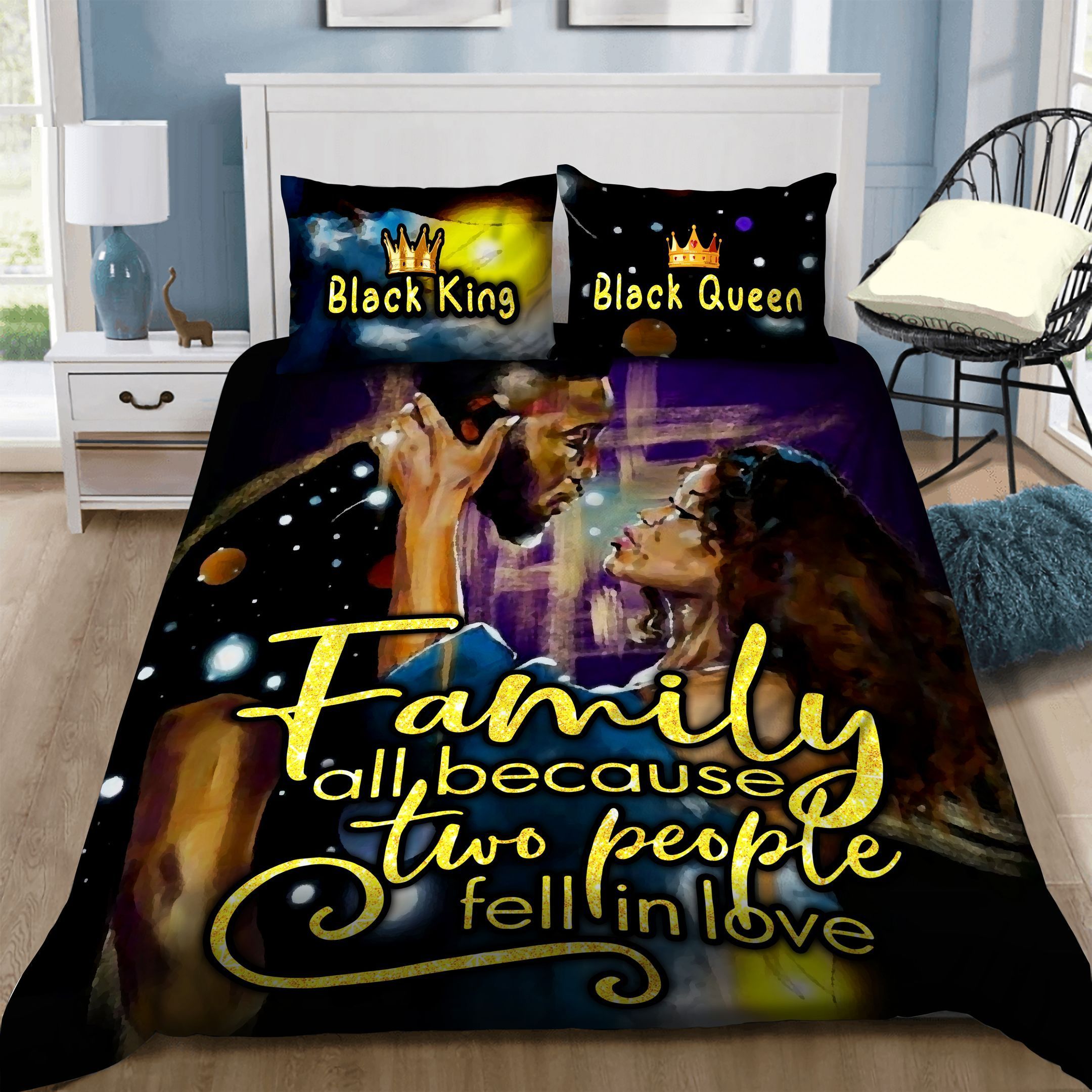 Black Couple Bedding Set