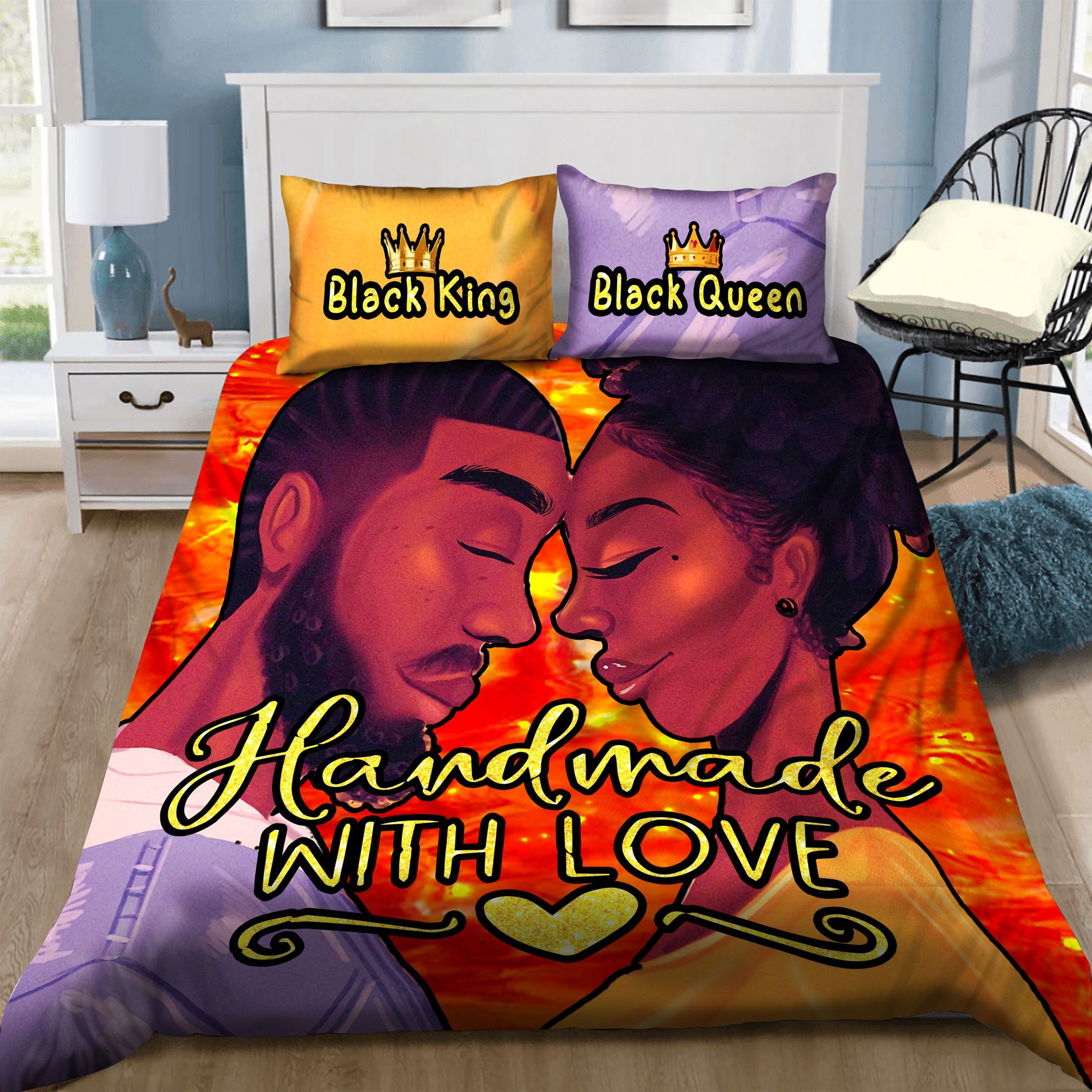 Black Couple Bedding Set