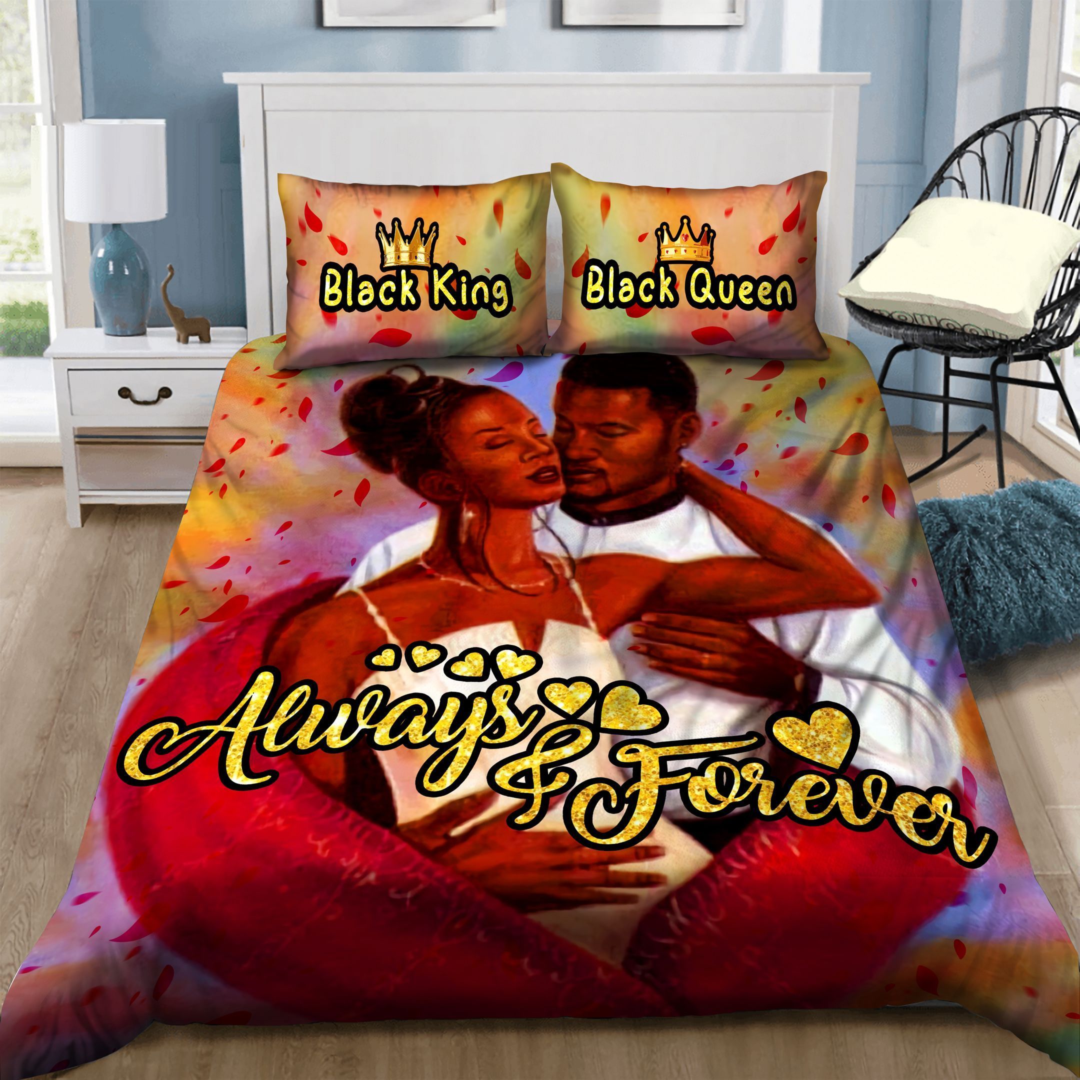 Black Couple Bedding Set