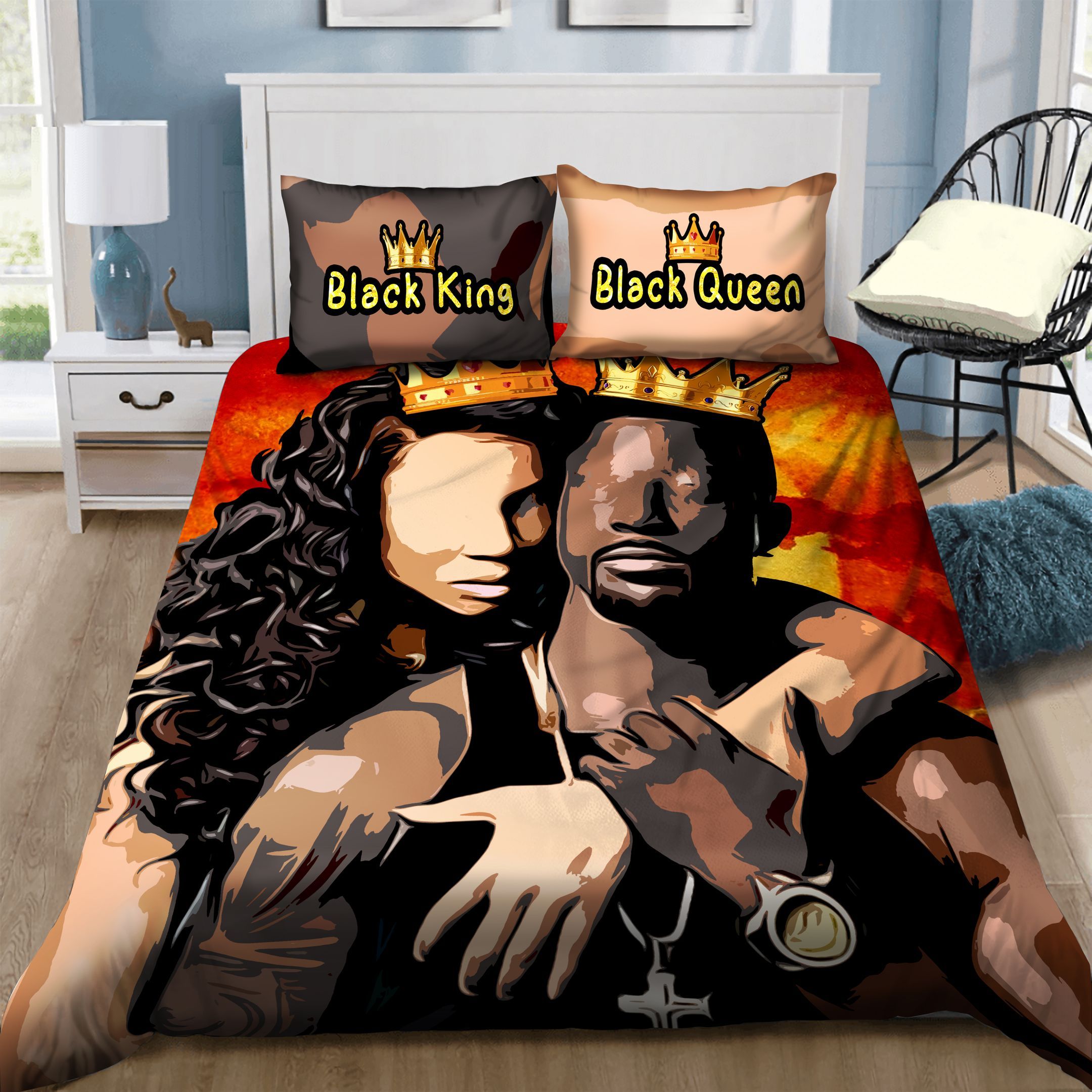 Black Couple Bedding Set