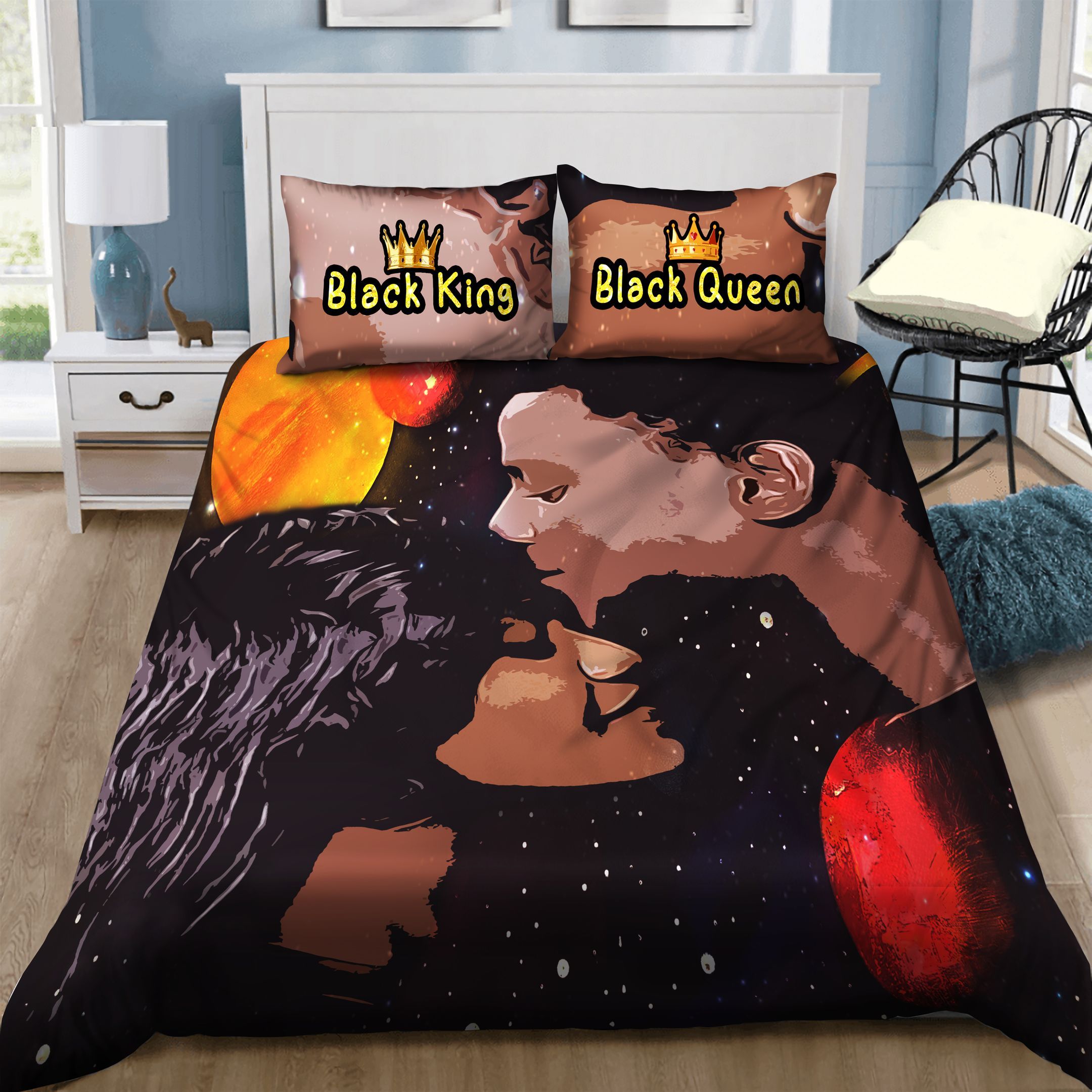 Black Couple Bedding Set