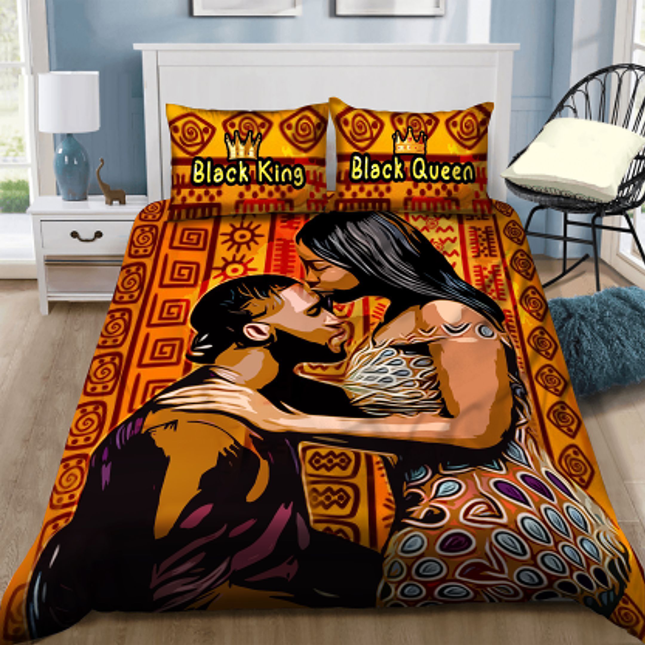 Black Couple Bedding Set