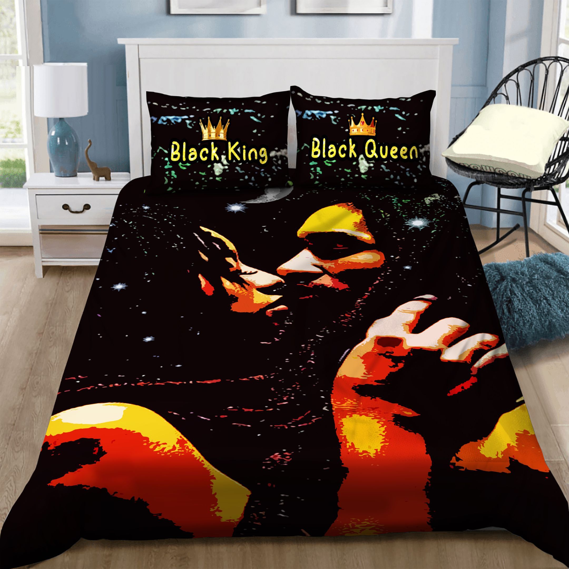 Black Couple Bedding Set