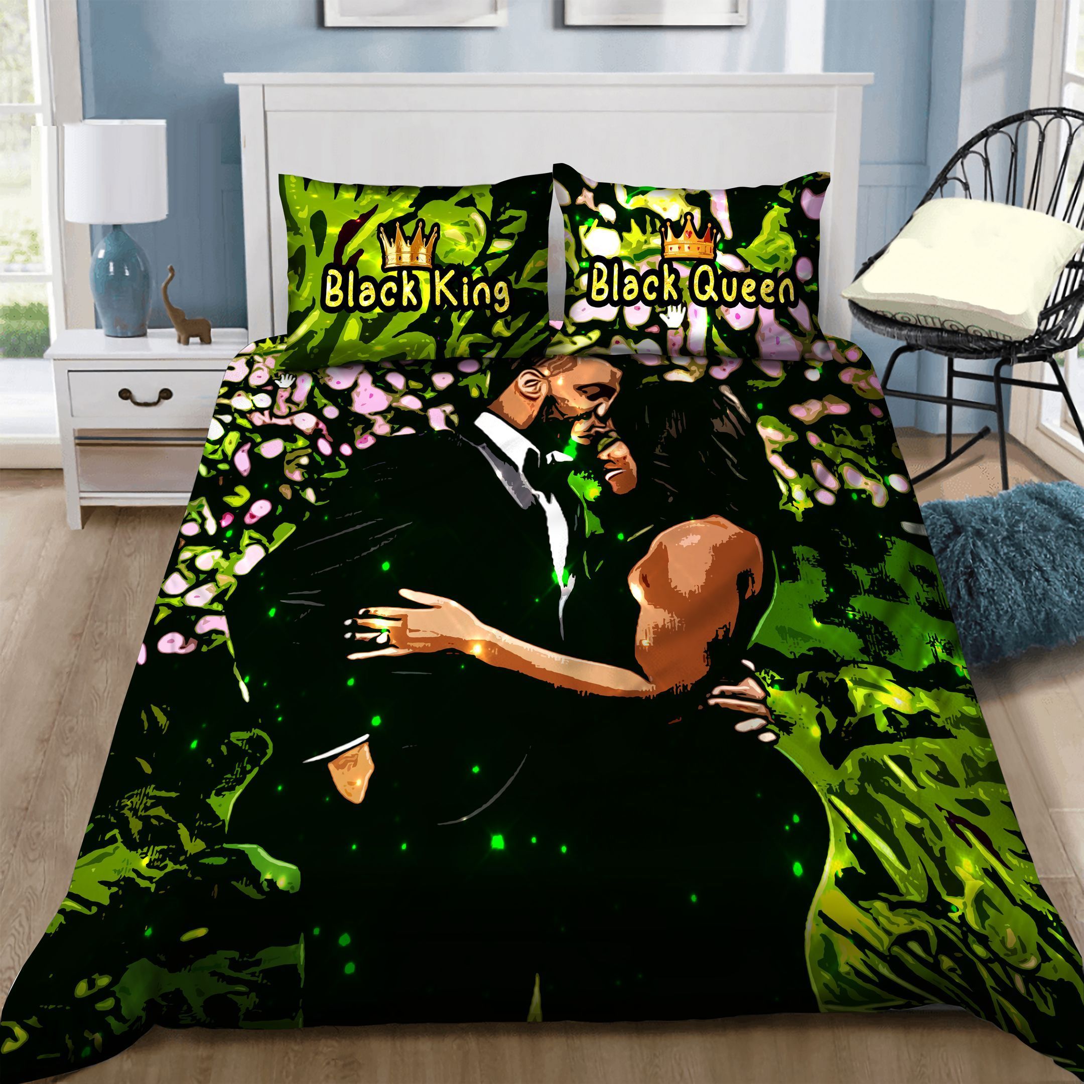 Black Couple Bedding Set