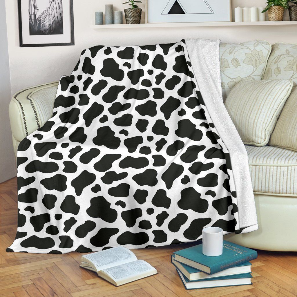 Black Cow Sherpa Fleece Blanket