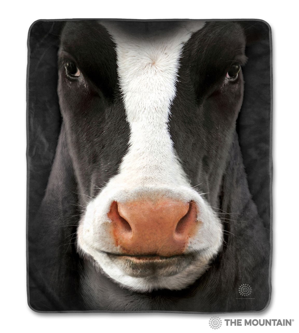 Black Cow Face Sherpa Fleece Blanket