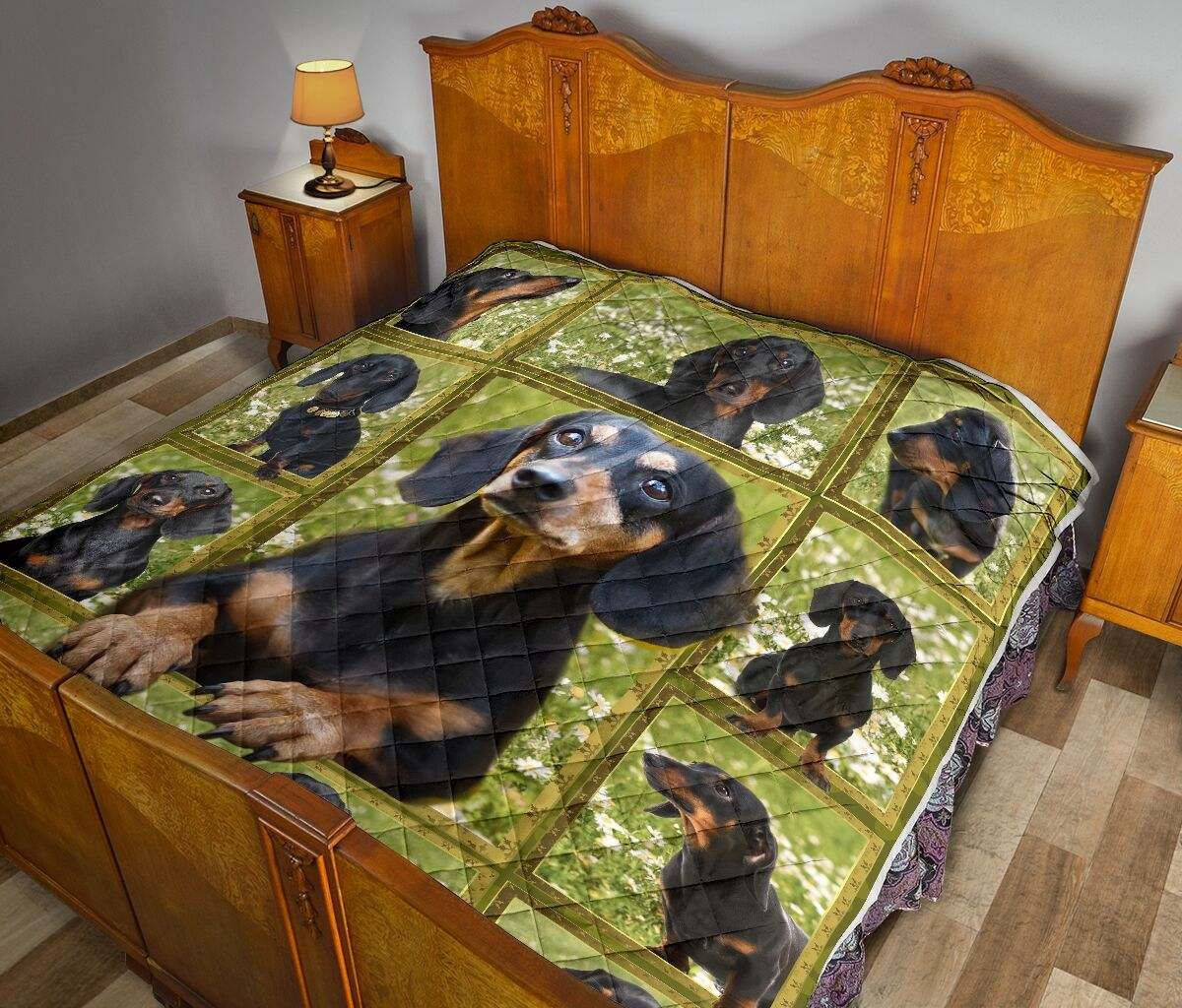 BLACK DACHSHUND QUILT LOVELY DACHSHUNDS DHC281110805DD