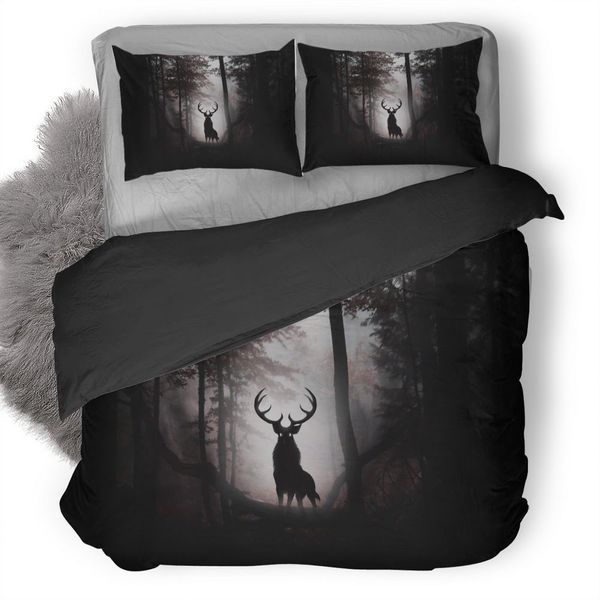 Black Deer Fantasy Bedding Set