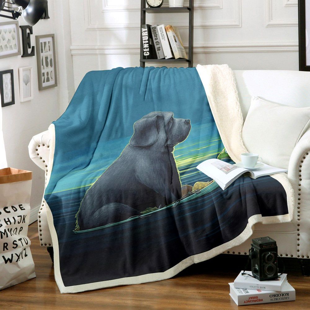 Black Dog Sherpa Fleece Blanket