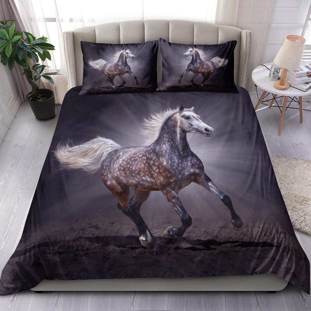 Black Dot Horse Bedding Set
