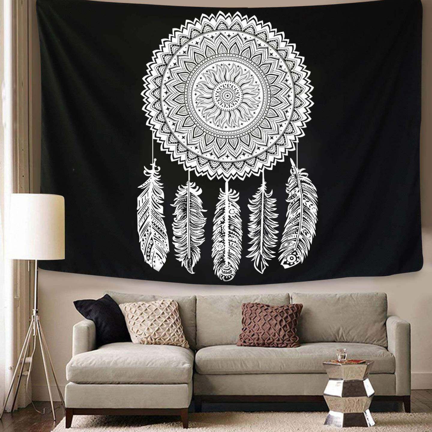 Black Dreamcatcher CLP070804 Tapestry