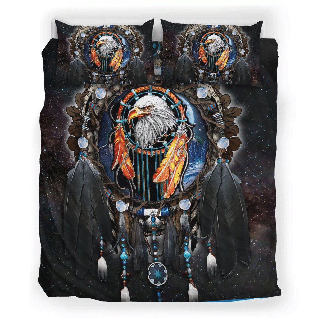 Black Dreamcatcher Eagle Bedding Set