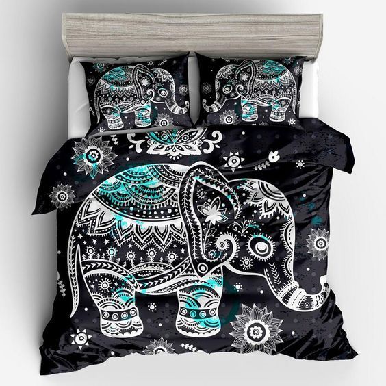 Black Elephant Bedding Set