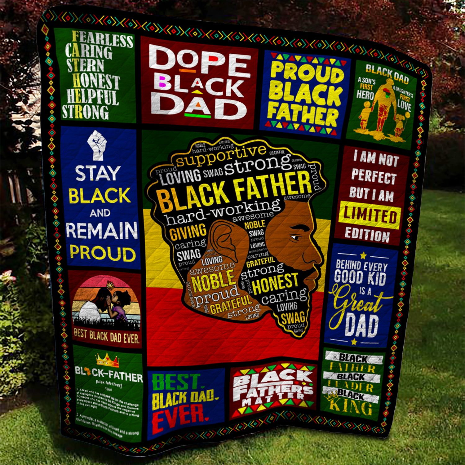 Black Father BBB070903 Quilt Blanket