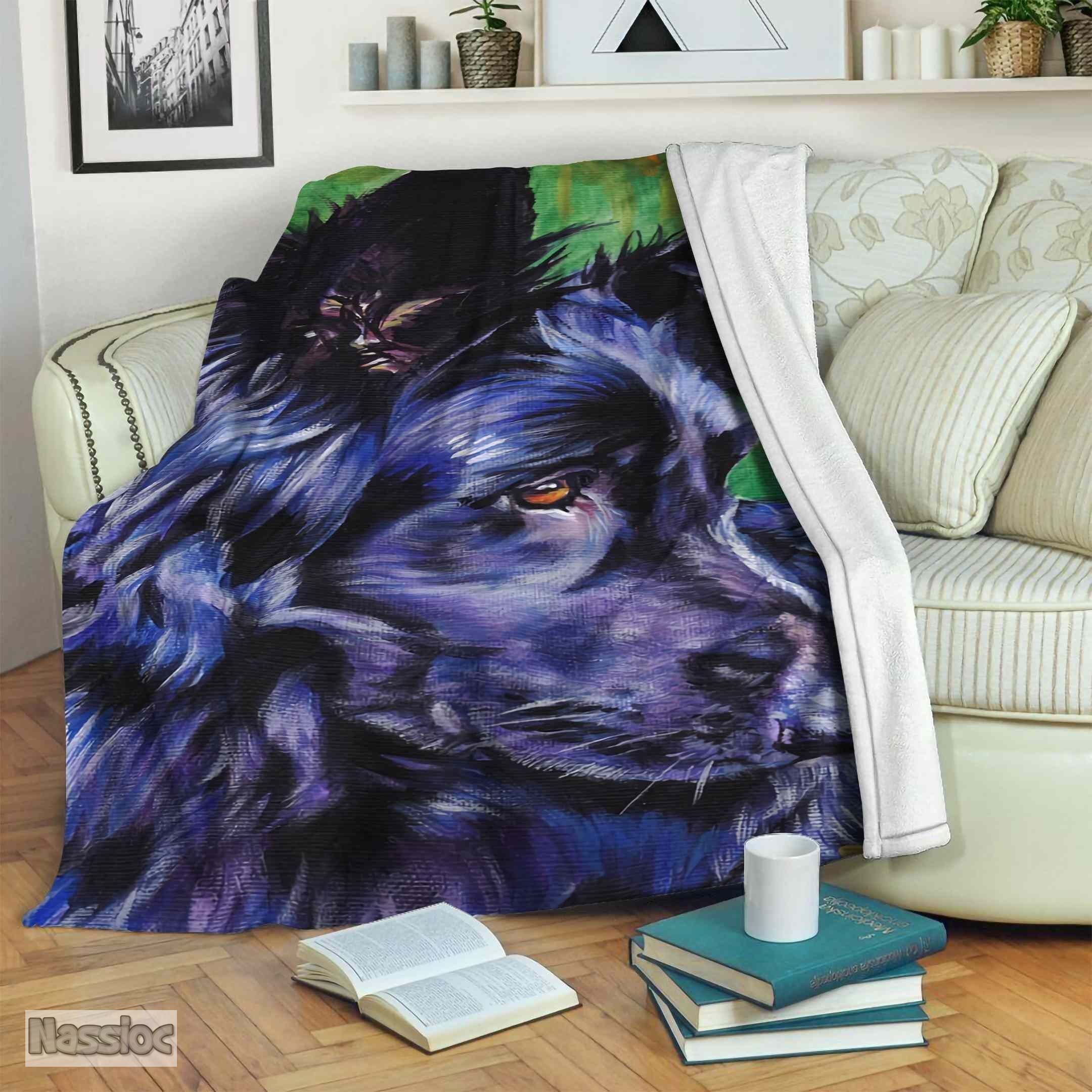 Black German Shepherd Fleece Blanket
