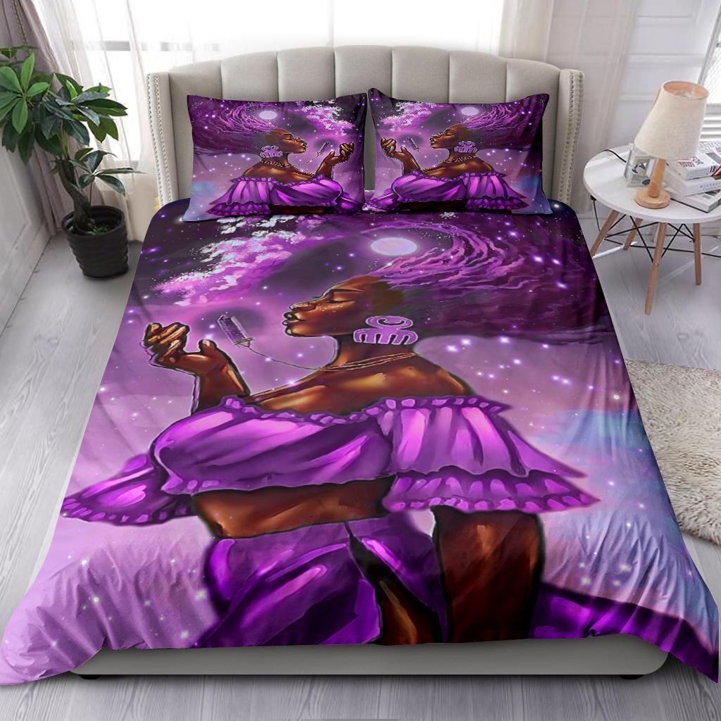 Black Girl And Moonlight Bedding Set