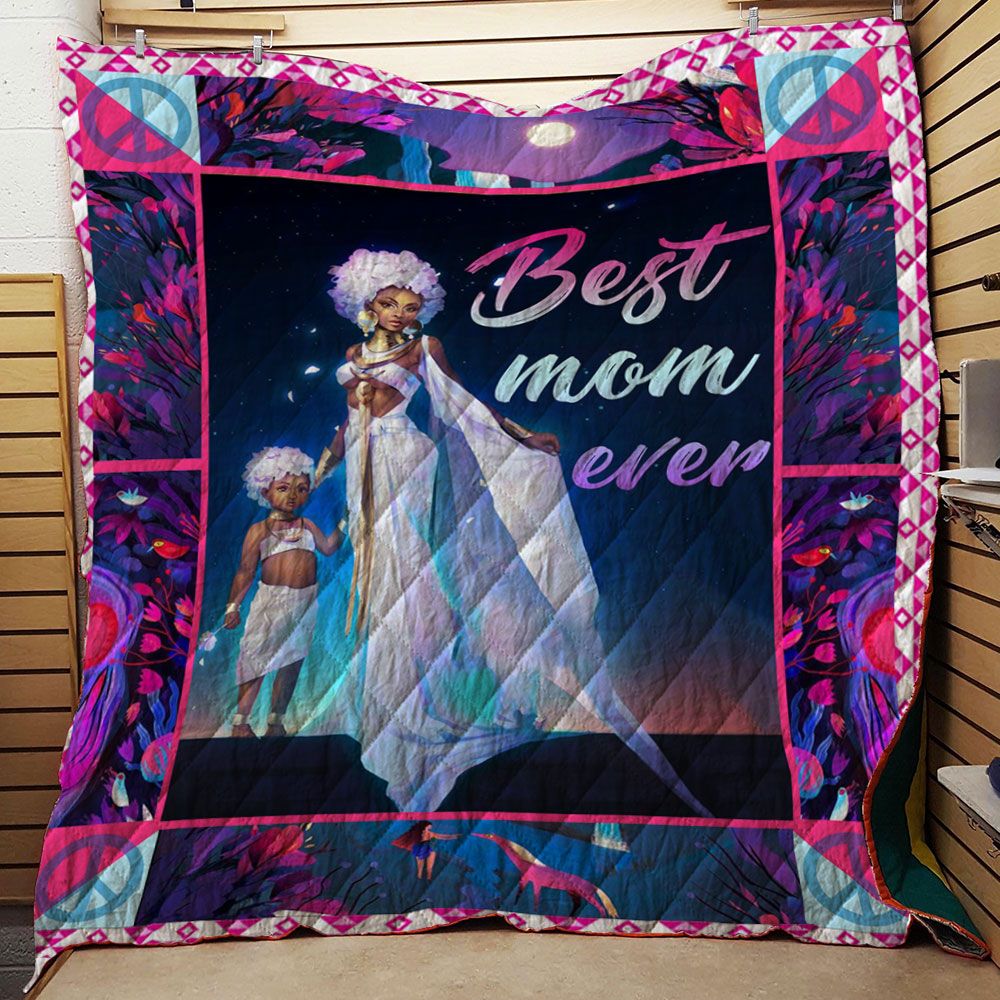 Black Girl Angel Best Mom Ever Quilt Quilt Blanket DHC150120813TD