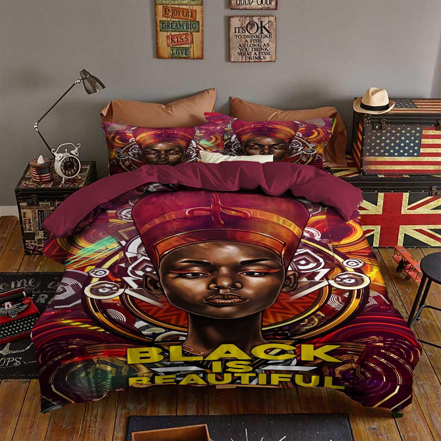 Black Girl Bedding Set