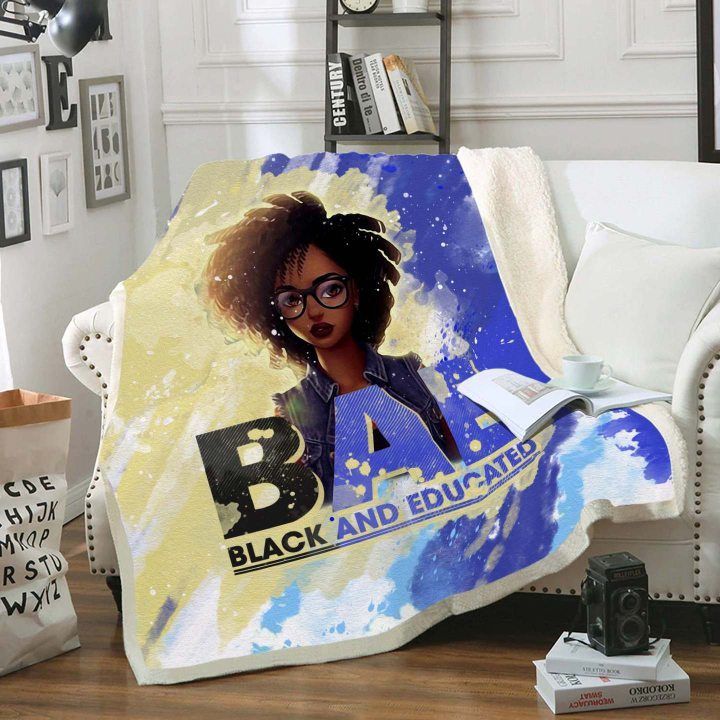 Black Girl Black Educate Sherpa Fleece Blanket