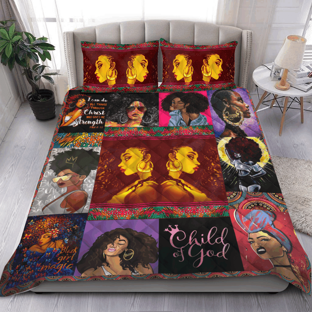 Black Girl Child Of God Bedding Set