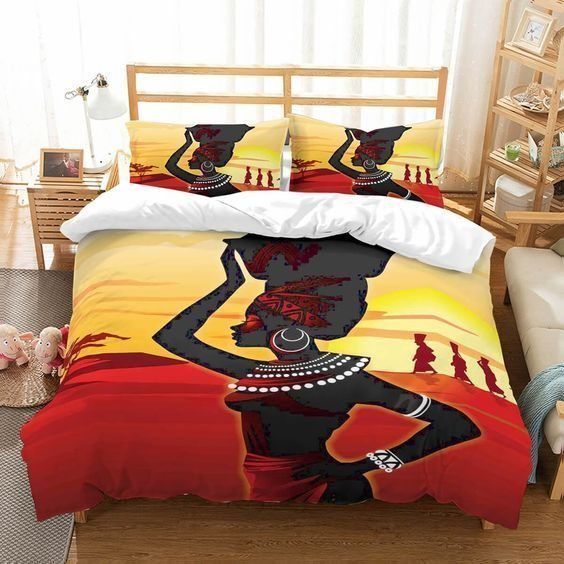 Black Girl Cotton Bed Sheets Spread Comforter Bedding Set