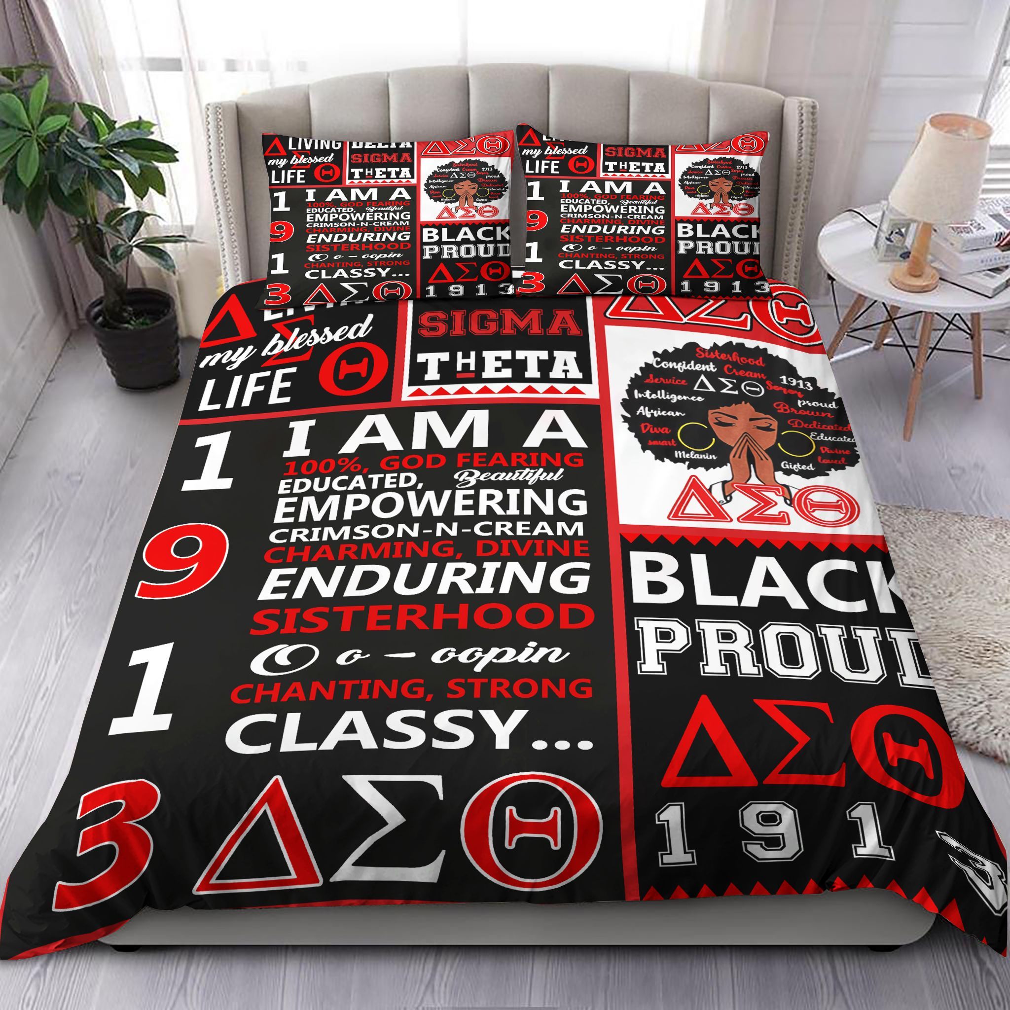 Black Girl Delta Sigma Theta Bedding Set
