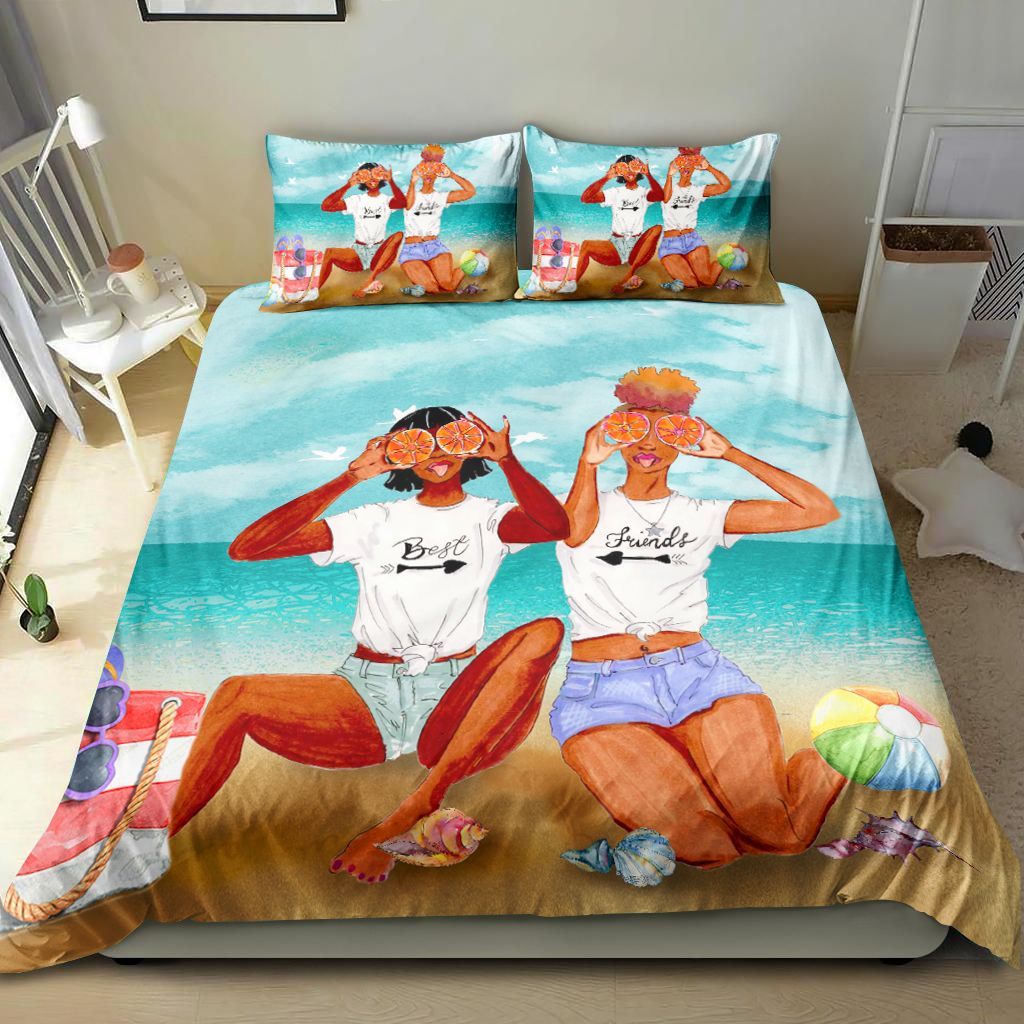 Black Girl Fashion Best Friend Bedding Set