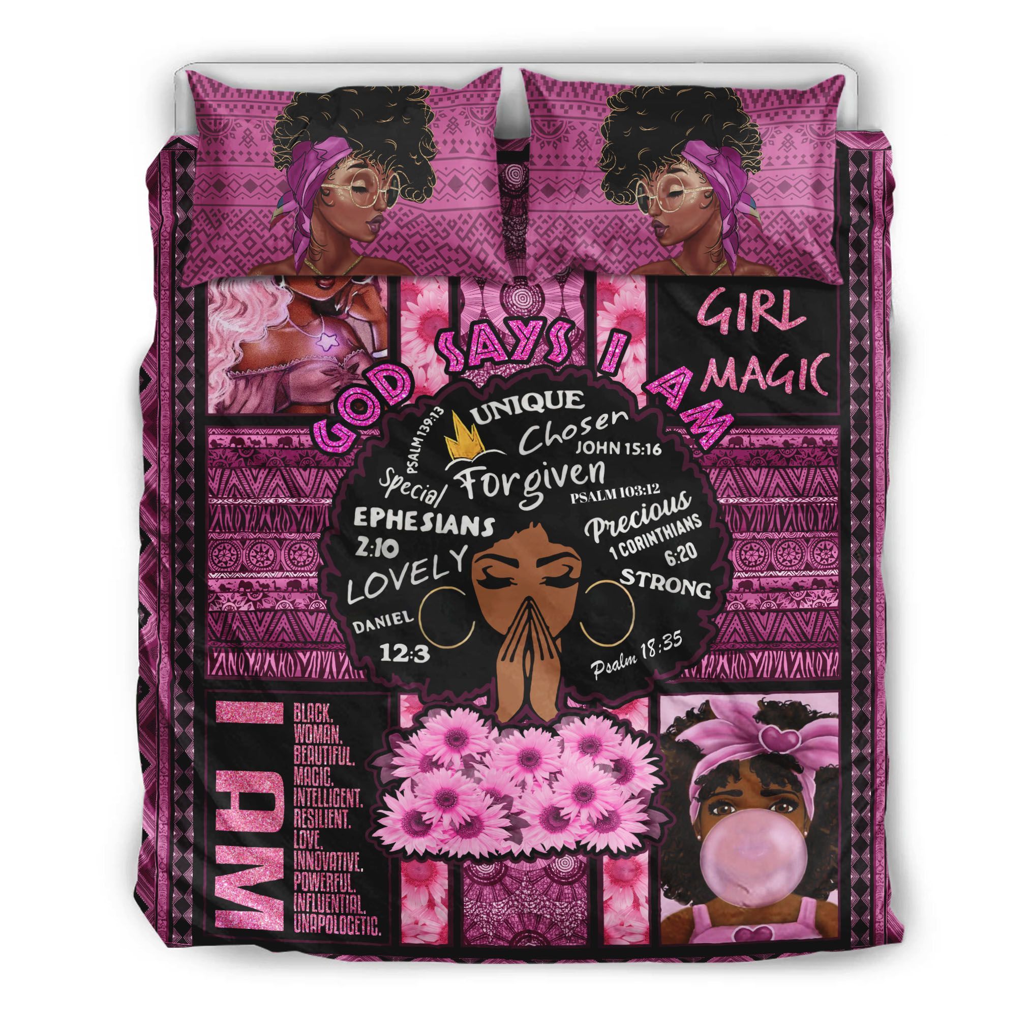 Black Girl God Say You Are Bedding Set